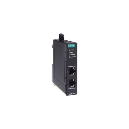 MOXA 2-port industrial Network Address Translation NAT devices, -40 to 75 Degree C operating temperatur NAT-102-T